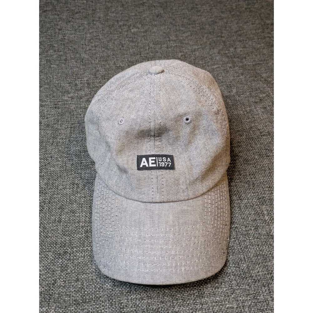 American Eagle Outfitters AE Logo Baseball Hat Gray Adult Adjustable Strap Cap